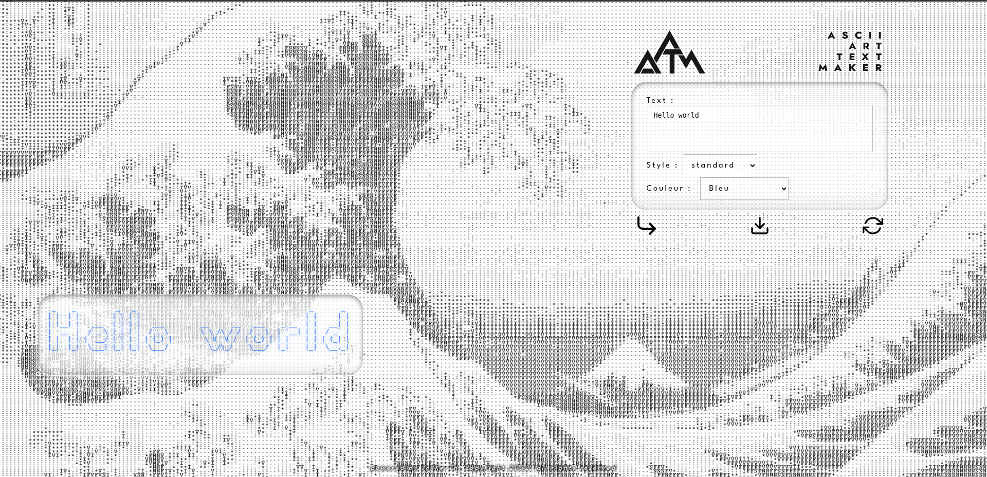 ASCII Art Sélection couleurs