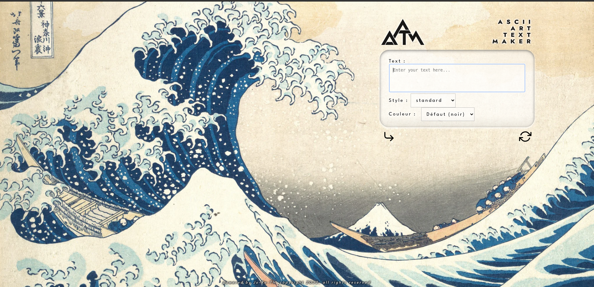 ASCII Art Web Screenshot