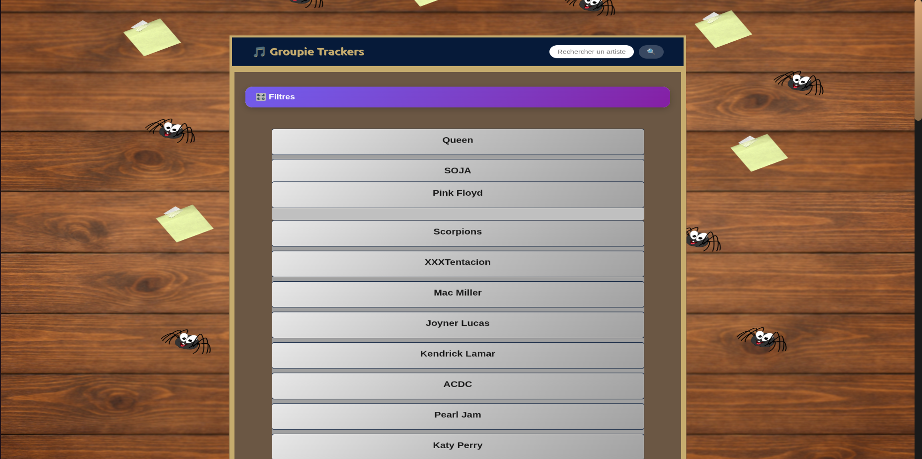 Groupie Tracker Interface