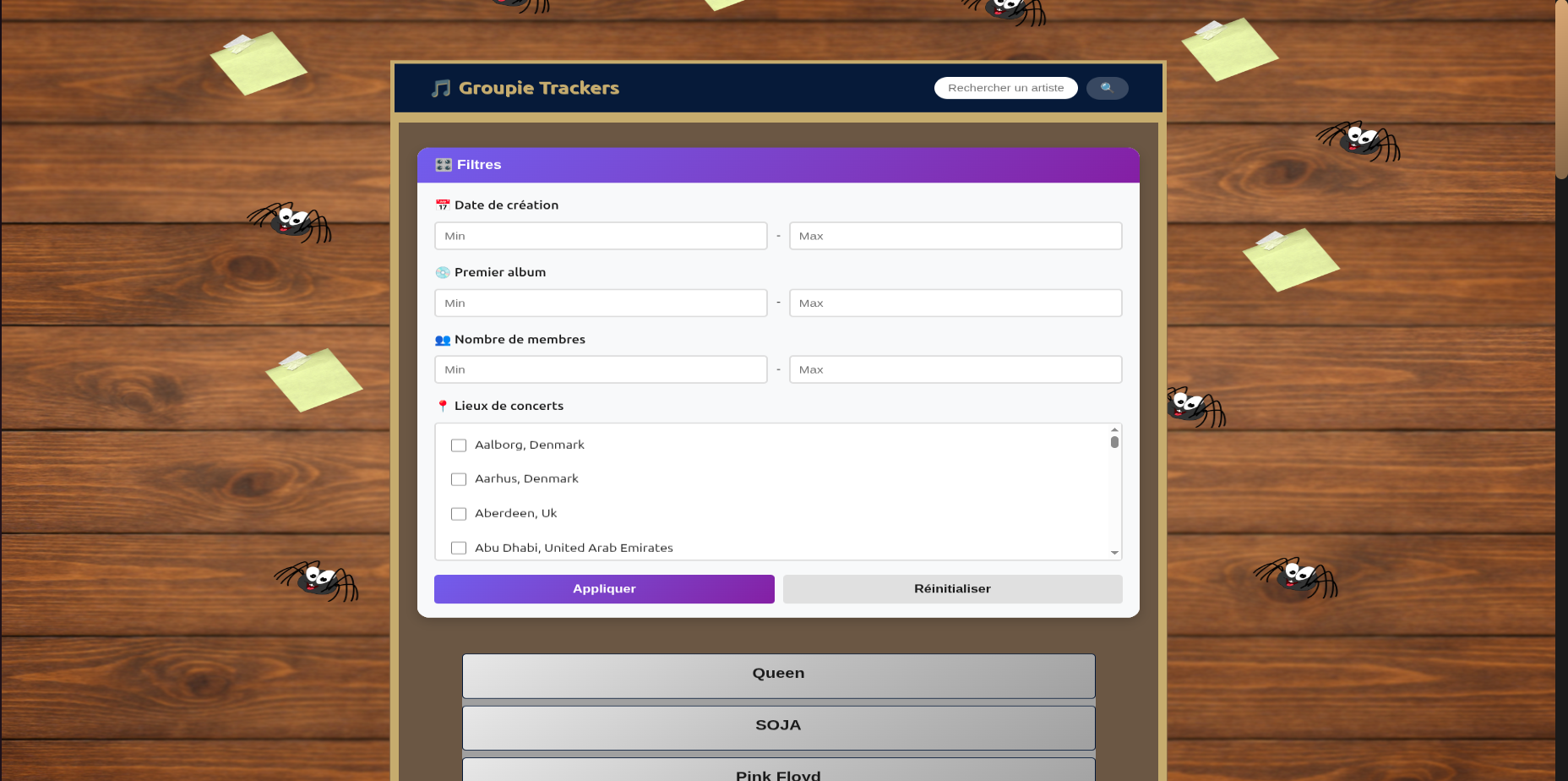 Groupie Tracker Recherche